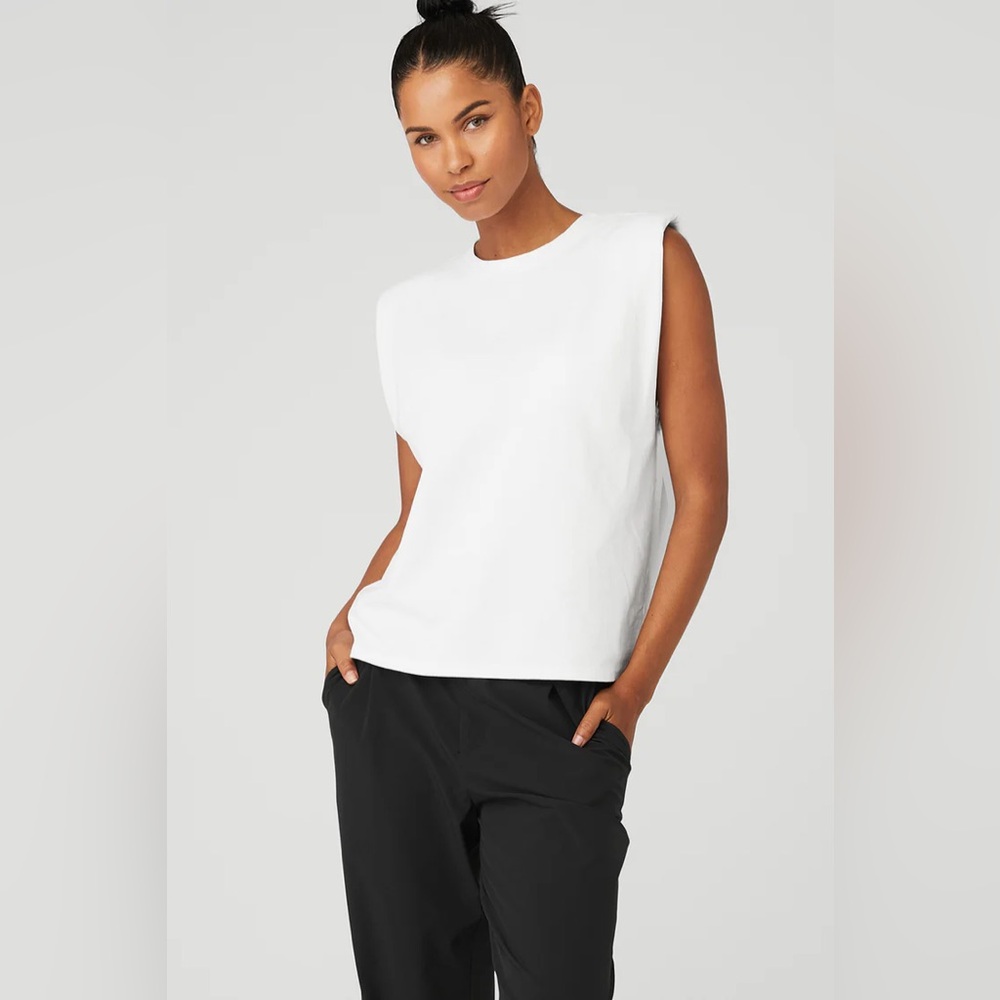 Alo Yoga Headliner Shoulder Pad Sleeveless Tee